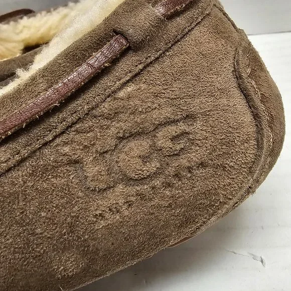 UGG Australia Womens Dakota Suede Sheepskin Moccasin Slip On Brown 5612 9 40 - Picture 5 of 15